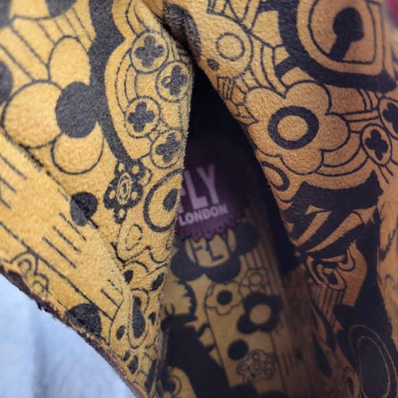 Fly London Simi Boots Wedge Womens Shaft Slip On Zip Red Merlot EU 39 9-9.5 - Picture 10 of 11